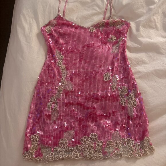 NEW LoveShackFancy Re-Edition Meline Sequin Mini Dress - Picture 7 of 7